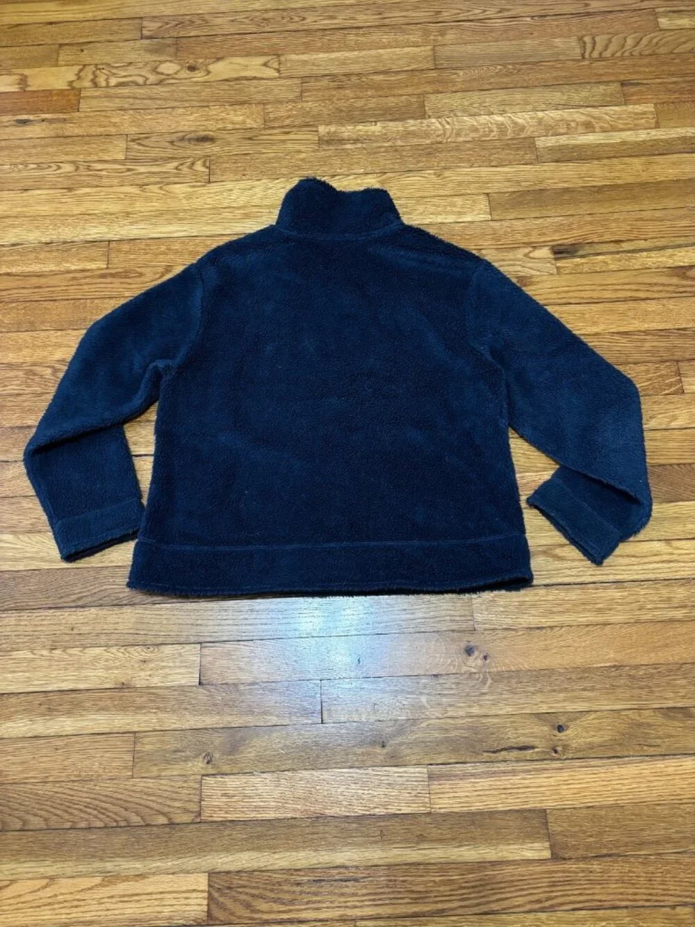 LL Bean Signature Sherpa Fleece Pullover Mock Neck Women's Size Medium Blue